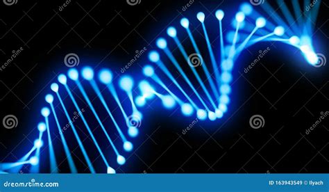 Dna Gene Helix Spiral D Loop Chromosome Molecule Cell Of Blue Light