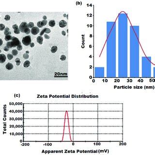 A Tem B Particle Size Distribution Histogram With Nm