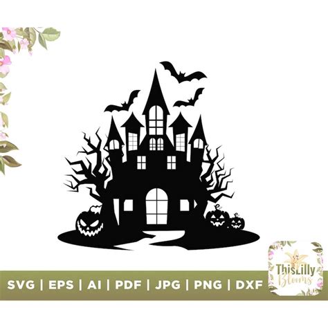 Halloween haunted house, Instant Download, silhouette, Svg c - Inspire ...