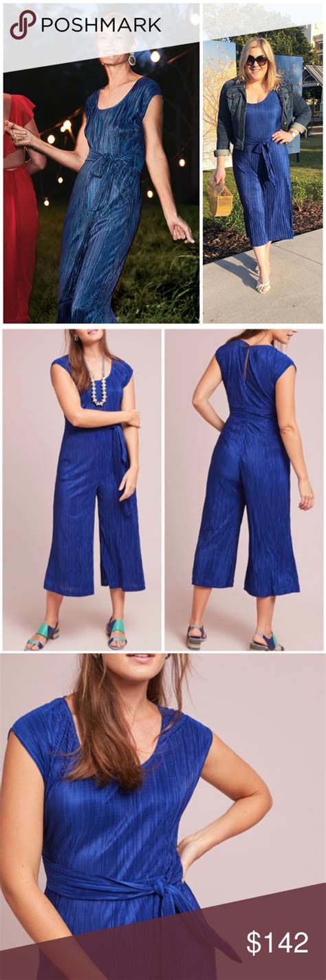 Nwt Anthropologie Maeve Sonata Blue Jumpsuit