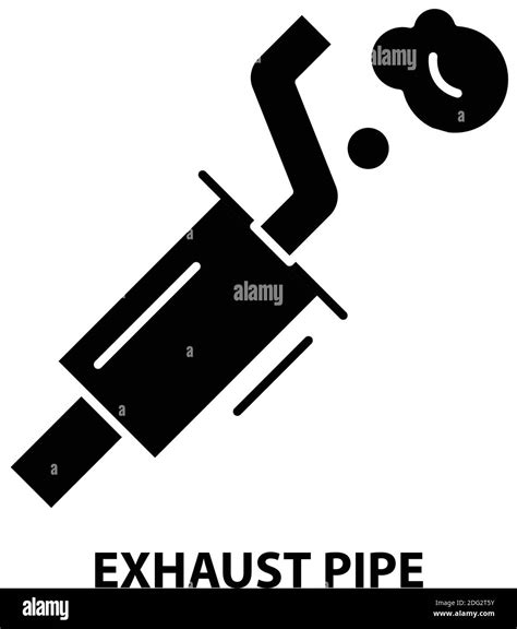 Exhaust Pipe Icon Black Vector Sign With Editable Strokes Concept