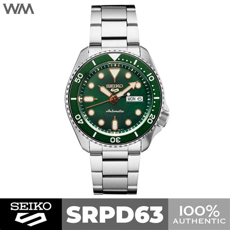 Seiko 5 Sports Green Dial Stainless Steel Automatic Watch Srpd63 Srpd63k1 Lazada Ph