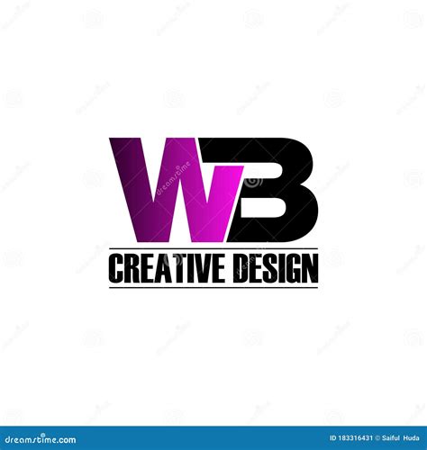 Letra Wb Diseño De Logotipo Simple Vector Ilustración del Vector