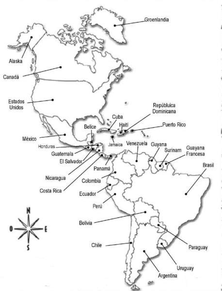 Mapa De América Con Nombres Mapa De América