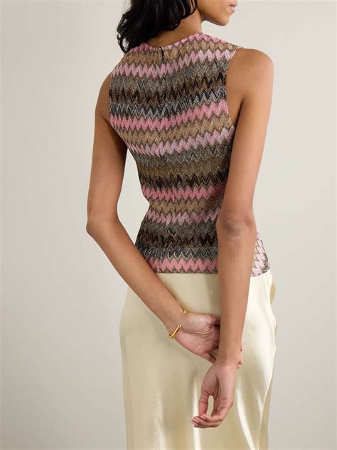 Missoni Gathered Metallic Crochet Knit Top Net A Porter