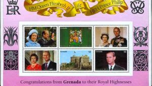 Stamp Queen Elizabeth Ii Prince Philip Th Wedding Anniv Grenada