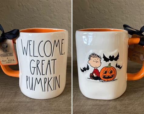 Nwt New 2023 Rae Dunn X Peanuts Snoopy Welcome Great Pumpkin Double