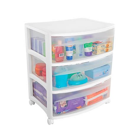 Gaveteiro Organizador Log Largo 3 Gavetas Rodinhas Cristal Shopee