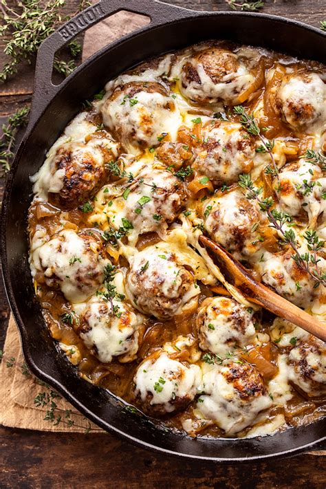 French Onion Meatballs The Cozy Apron