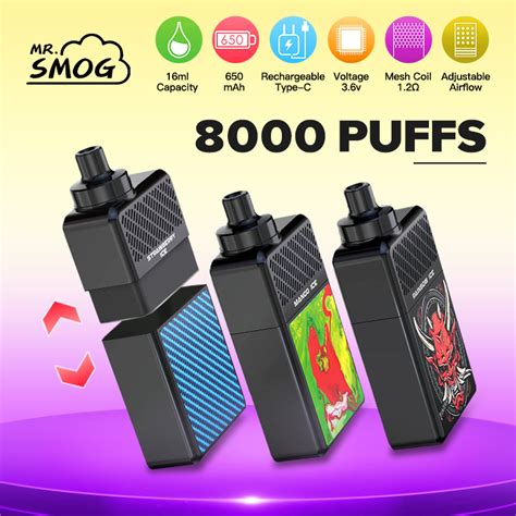 OEM Pod Vape Mr Smog 8000 Puff E Cigarette Price Mod Vapor Mesh Coil