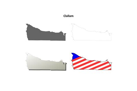 Clallam County Outline Map Set Graphic by davidzydd · Creative Fabrica