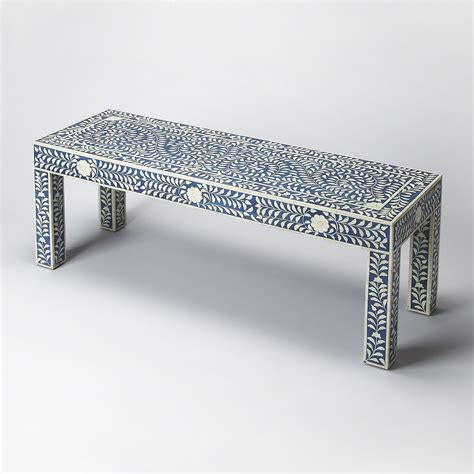 Butler Specialty Bone Inlay Bench In Blue Bone Inlay Walmart