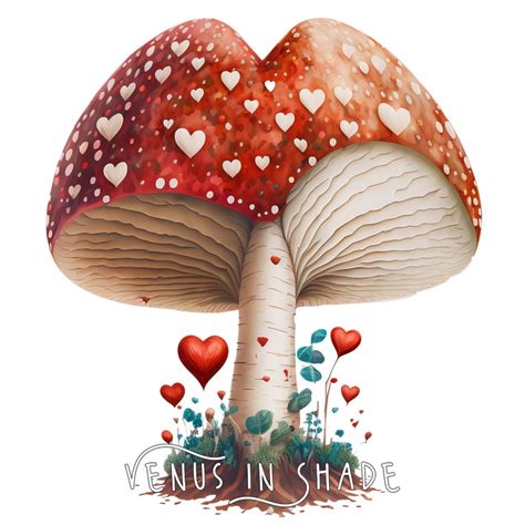 Mushroom Hearts Valentines Day Mushrooms Fungus Mycology Science