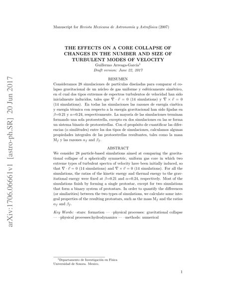 Pdf The Effects On A Core Collapse Of Changes In The Number And Size