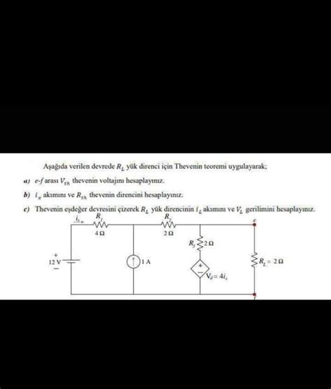 Solved Aşagıda verilen devrede RL yük direnci için Thevenin Chegg