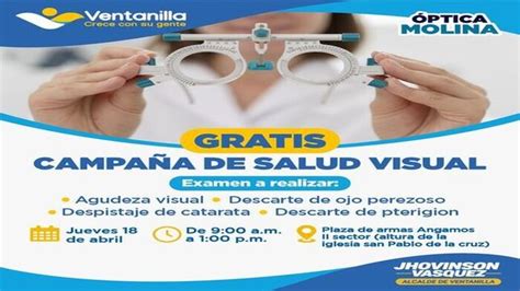 Campa A Gratuita De Salud Visual Noticias Municipalidad Distrital