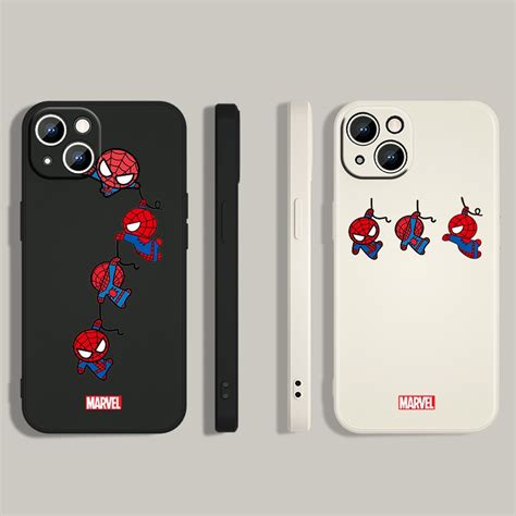 Ốp Điện Thoại Silicone TPU Mềm In Hình Spiderman Cho Apple Iphone 14 13