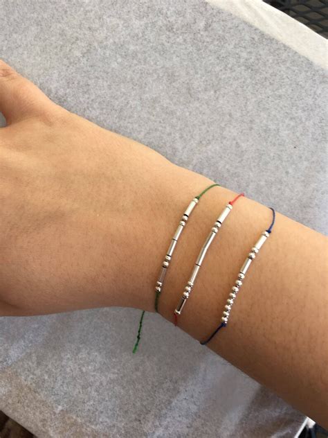 Bestie Morse Code Bracelet Friendship Bracelet Personalized Sterling