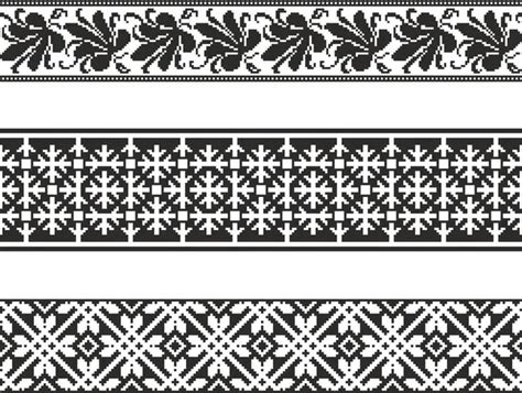 Vector Monochrome Seamless Kazakh National Ornament Ethnic Pattern