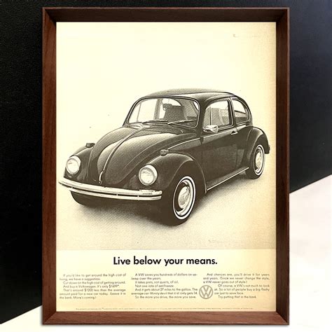 VW フォルクスワーゲン ビートル 1960年代 アメリカ LIFE ビンテージ 雑誌 広告 ポスター 額付 d427 フォルクスワーゲン