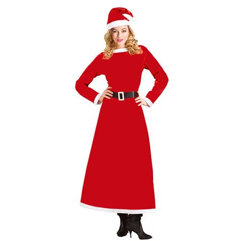 Womens Adult Santa Claus Sweetie Long Dress Christmas Costume Xt15186