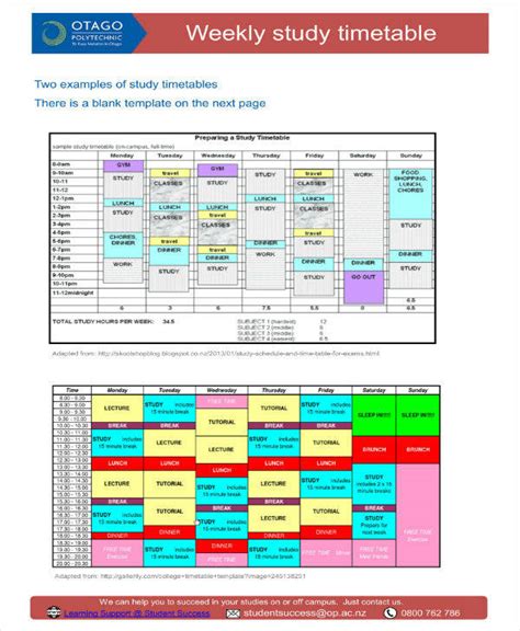 7 Study Plan Templates For Students Pdf Word