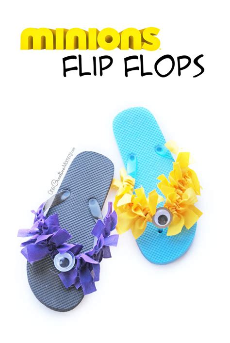 Minion Flip Flops Summer Kids Craft - onecreativemommy.com