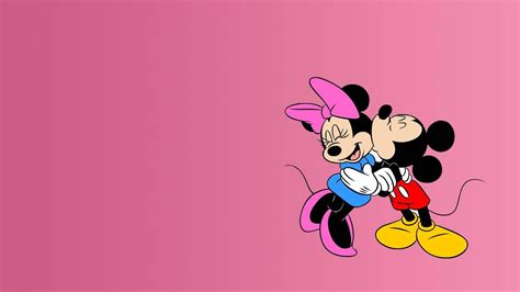 Mickey And Minnie Mouse Kissing Wallpaper