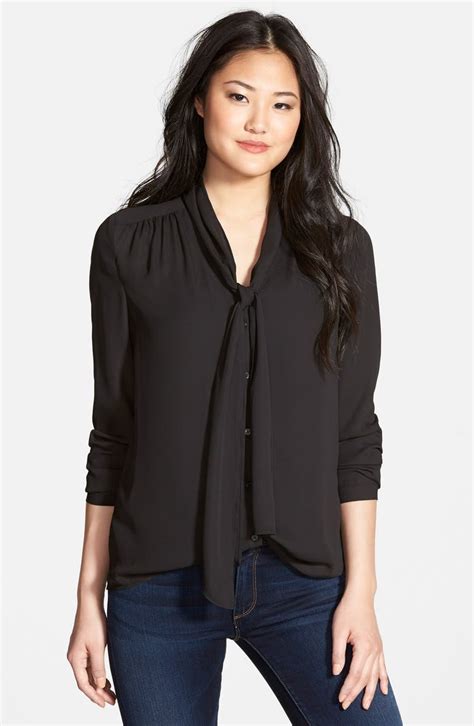 Halogen® Scarf Tie Blouse Regular And Petite Nordstrom