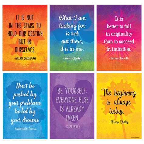 Buy ZOCO - Inspirational Quotes Set (6 Pack) - Laminated, 12x18 in ...