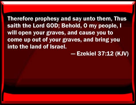 Ezekiel 37 12 Therefore Prophesy And Say To Them Thus Said The Lord