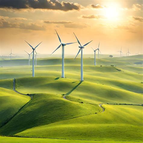 Fotos Da Energia Eólica - Turbina eólica no campo aproveitando a respiração da natureza uma ...