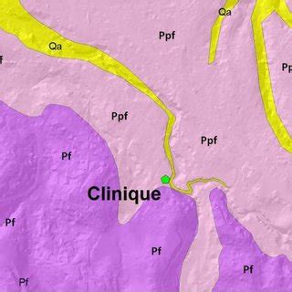 Carte géologique des alentours de la Clinique Delmas 40B modifiée de