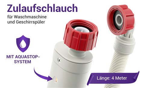 Vioks Pro Aquastop Zulaufschlauch Waschmaschine Schlauch 3 4 Zoll 4m 90