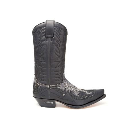 Botas Sendra 3241 Cuervo Western Para Hombre En Cuero Negro Y Piel De