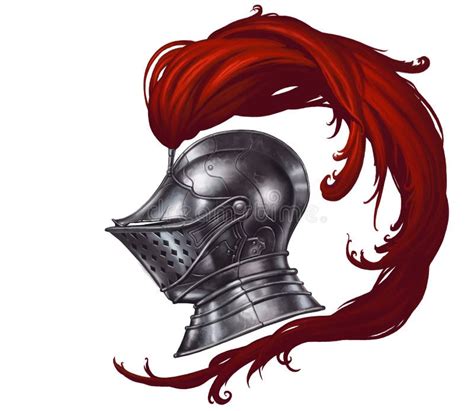 Helmet of the Medieval Knight. Stock Illustration - Illustration of ...