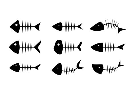 Fishbone Solid Icon Free Vector 164097 Vector Art At Vecteezy