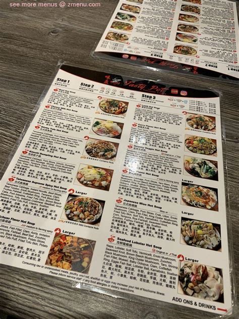 Menu At Tasty Pot Restaurant Shoreline