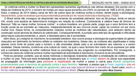 Exemplo De Reda O Violencia Contra Mulher Novo Exemplo