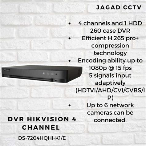 Jual DVR HIKVISION DS 7204HQHI K1 E 4 CHANNEL Di Seller JAGAD CCTV