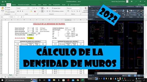 Densidad De Muros Albañilería Confinada Excel Automatizado 2023 Youtube