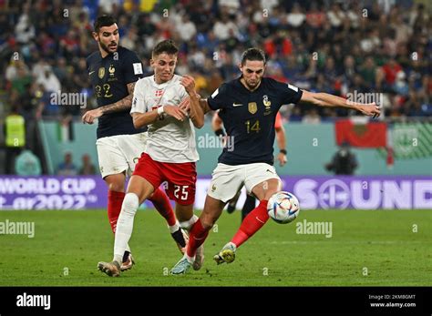 Jesper Lindstrom Of Denmark And Adrien Rabiot Of France During France V