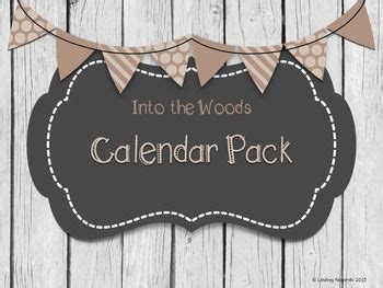 Into The Woods Calendar Pack Word Wall Labels Classroom Labels