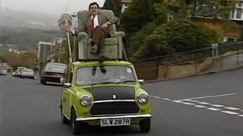 Green Mini Cooper used by Mr. Bean (Rowan Atkinson) in Mr. Bean (Season ...