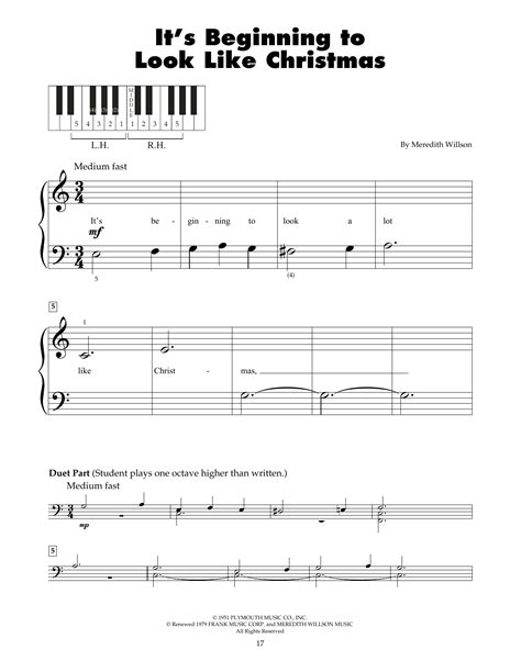 It S Beginning To Look Like Christmas By Meredith Willson Sheet Music For 5 Finger Piano At