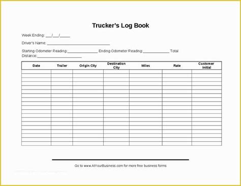 Free Truckers Log Book Template Of 10 Sample Log Sheets ...