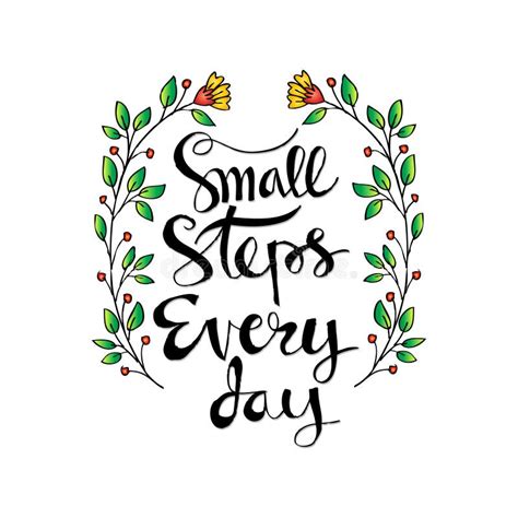 Small Steps Every Day Inspirational Quote Stock Illustration