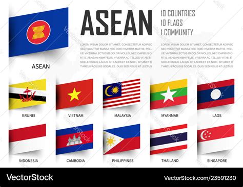 Asean Association Of Southeast Asian Nations Vector Image