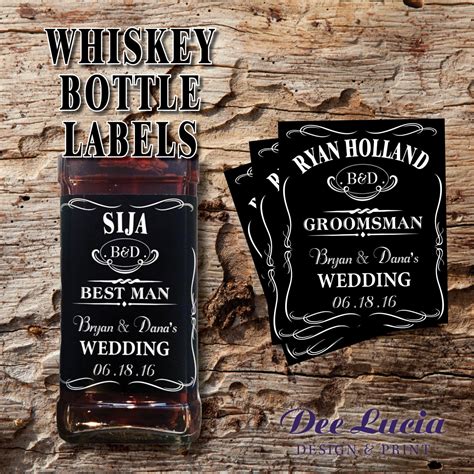 Custom Whiskey Bottle Groomsmen Labels