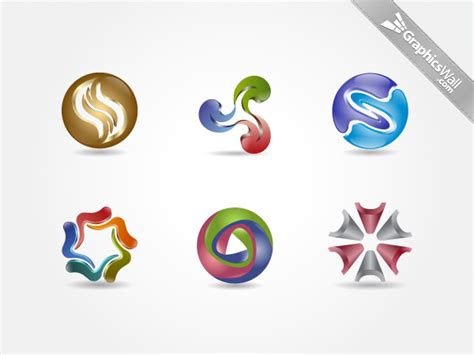 3D Logo Vector Elements - Set 09 | GraphicsWall